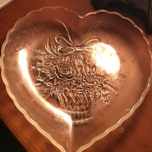 Clear flower glass dish